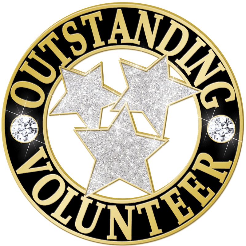 1"Wx1"H OUTSTNDNG VOLUNTEER PN