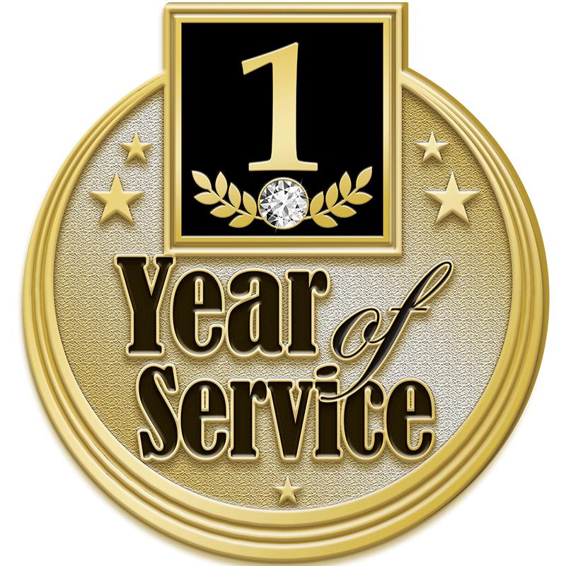 1.18"Wx1.25"H 1YR SERV/GEM PIN