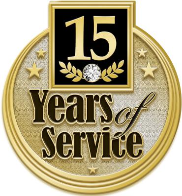 15 Years Service Pin