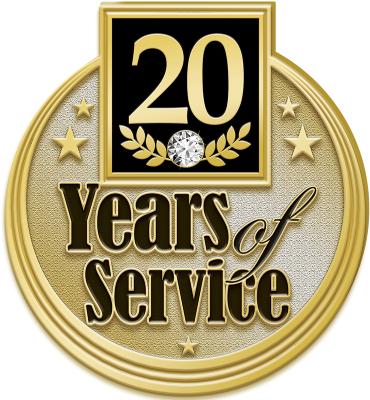 20 Years Service Pin