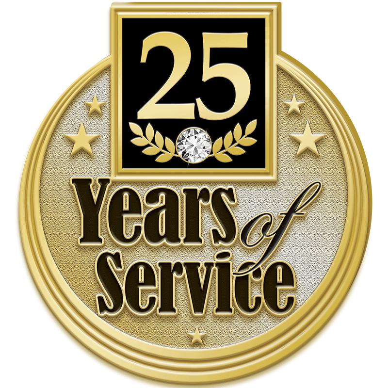 1.18"Wx1.25"H 25Y SERV/GEM PIN