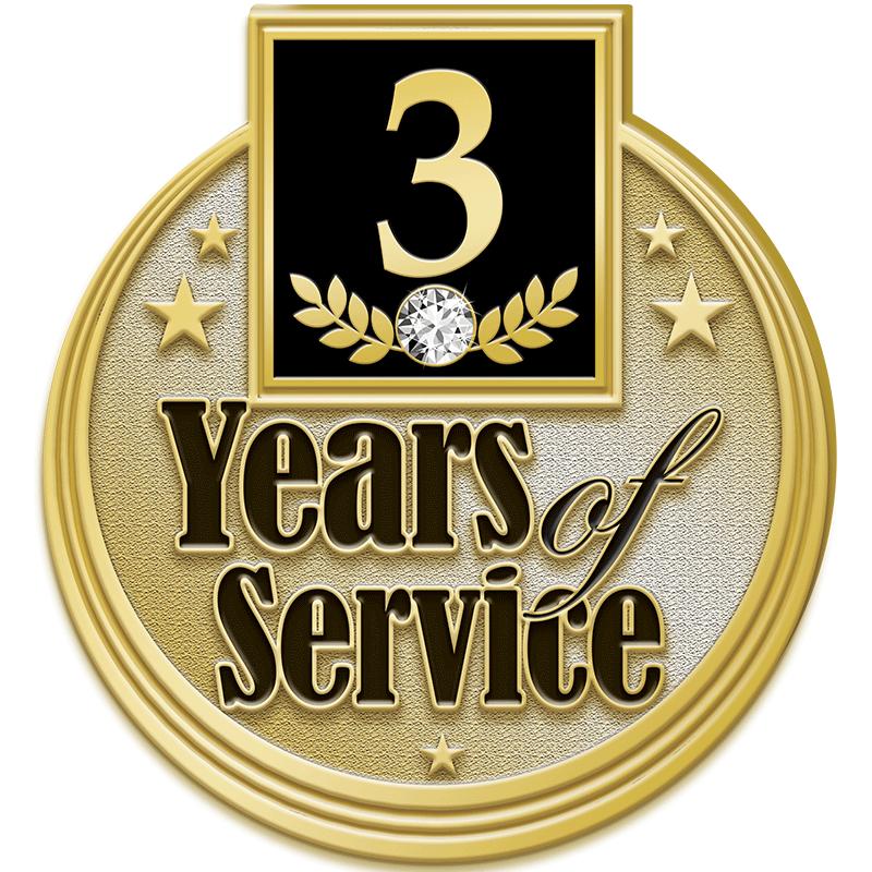 1.18"Wx1.25"H 3YR SERV/GEM PIN