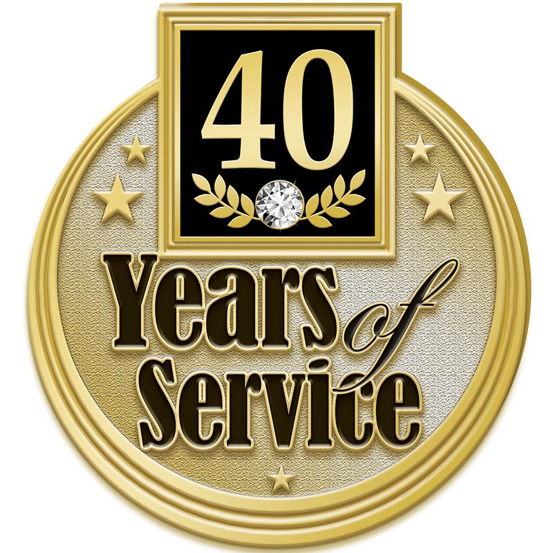 1.18"Wx1.25"H 40Y SERV/GEM PIN