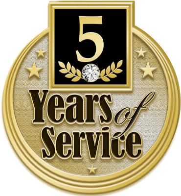 5 Years Service Pin