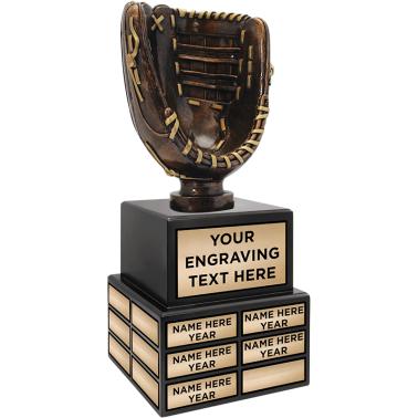 Baseball Trophy Golden Glove Award Fantasy Baseball Perpetual Trophy B –  Trophies With A Twist