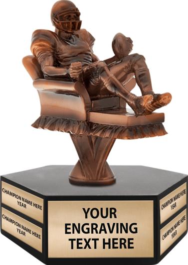 Perpetual Trophies Fantasy Football Couch Potato Hexagon Base