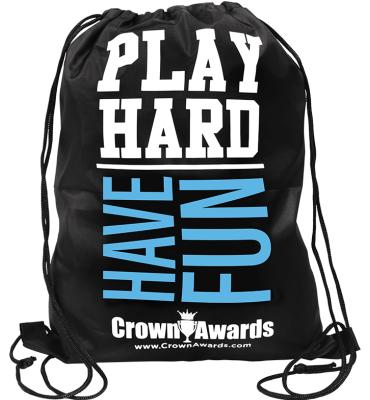 Play Hard Have Fun Drawstring Bag