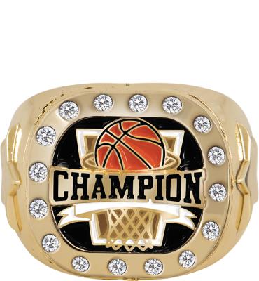 Basketball Champion Gold Crystal Ring