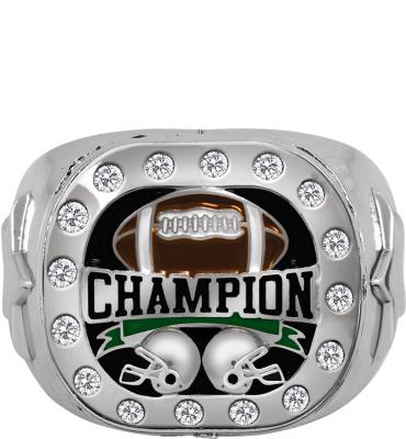 Football Champion Silver Crystal Ring