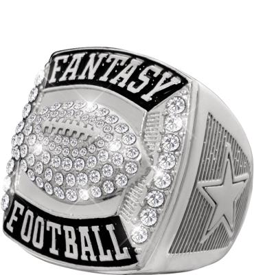 Silver Star Deluxe Fantasy Football Champion Rings