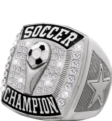 Silver Deluxe Soccer Champion Rings