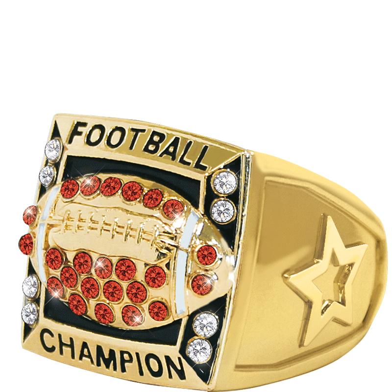 : Crown Awards Gold Deluxe Fantasy Football Ring