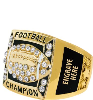 Crystal Football Premiere Engravable Ring