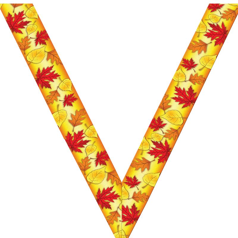 FALL LEAVES SATEEN NECK RIBBON