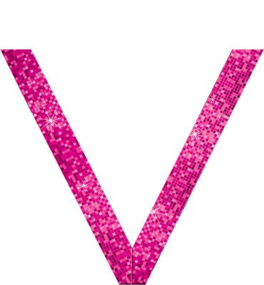 Pink Disco Ball Sateen Neck Ribbon