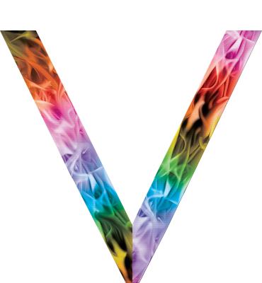 Rainbow Inferno Sateen Neck Ribbon