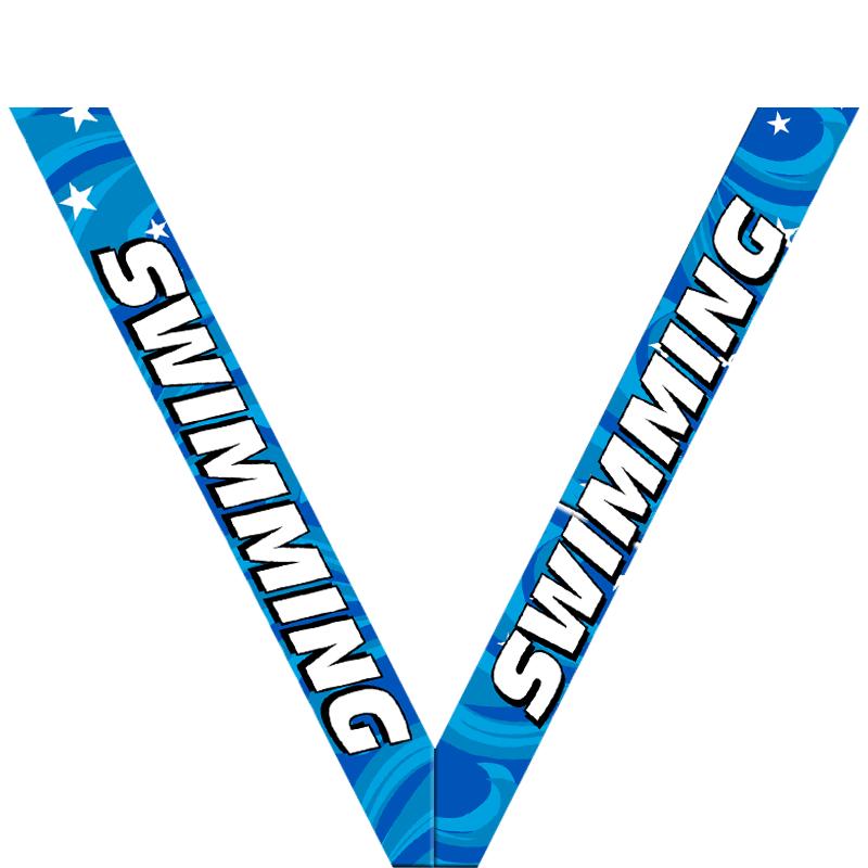 SWIM BLUE SWIRL SATEEN NECK RB