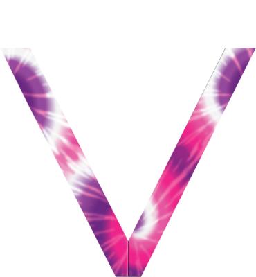 Tie Dye Pink Sateen Neck Ribbon