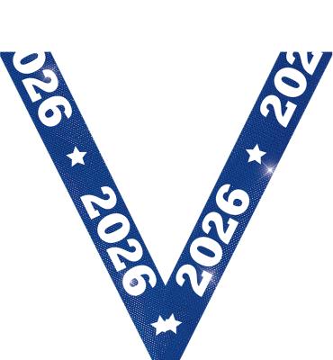 2026 Blue Metallic Neck Ribbon