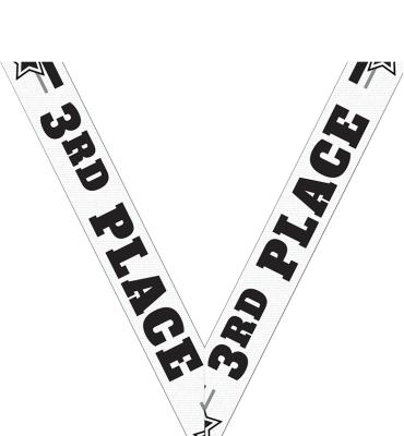 3rd Place White Sport Neck Ribbon