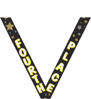 4th Place Black Sport Neck Ribbon