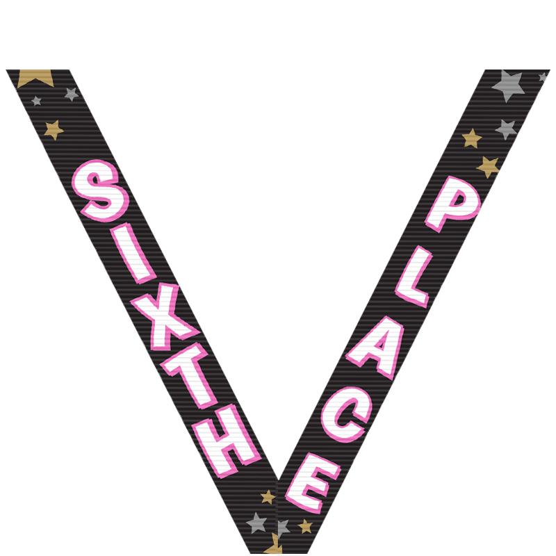 6TH PLACE BLK SPORT RIBBON