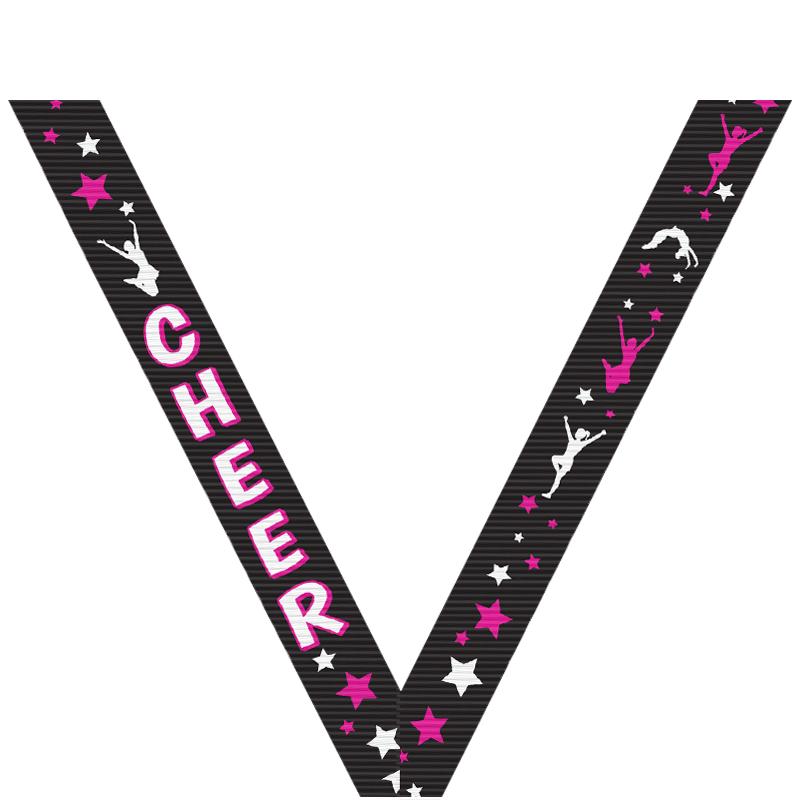 CHEER BLACK SPORT RIBBON