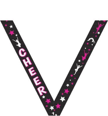 Cheerleading Black Sport Neck Ribbon