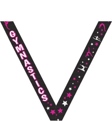 Gymnastics Black Sport Neck Ribbon