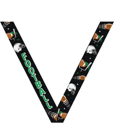 Football Black Sport Neck Ribbon
