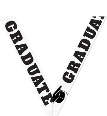 Graduate White Sport Neck Ribbon