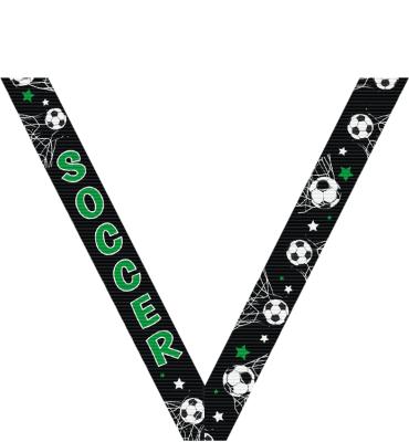 Soccer Black Sport Neck Ribbon