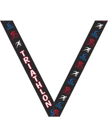 Triathlon Black Sport Neck Ribbon