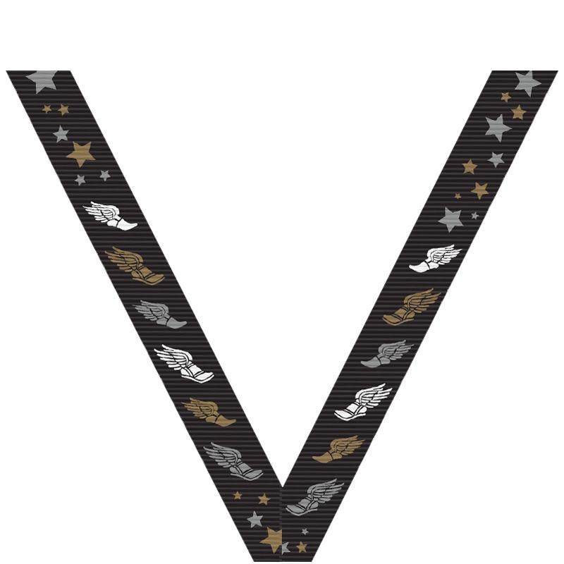 WINGED FOOT BLACK SPORT RIBBON