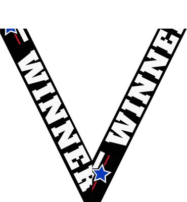 Winner Black Sport Neck Ribbon