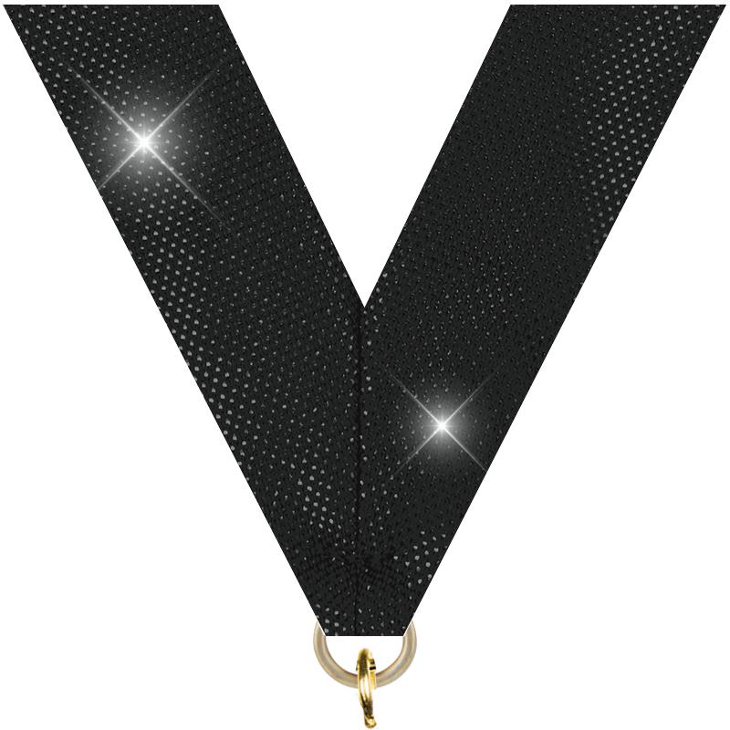 7/8"X30" BLACK METALLIC RIBBON
