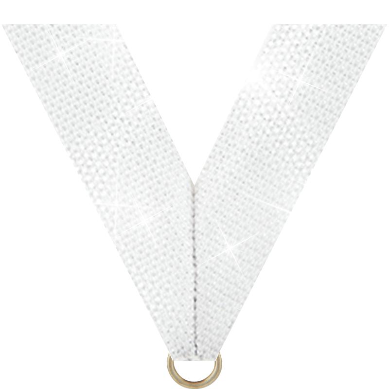 7/8"X30" WHITE METALLIC RIBBON