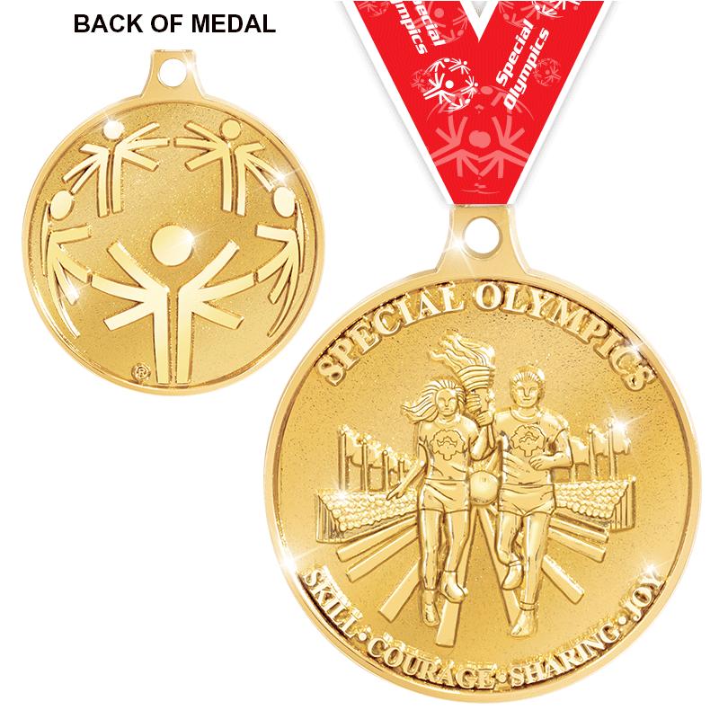 1.5" AREA MEDAL GOLD W/RIB