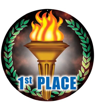 2" 1st Place Torch Sticker