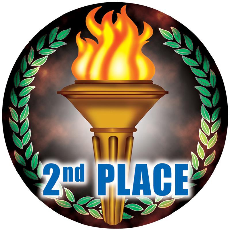 2" 2ND PLACE TORCH STICKER