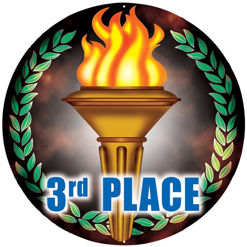 2" 3RD PLACE TORCH STICKER