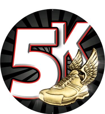 2" 5K Winged Foot Sticker