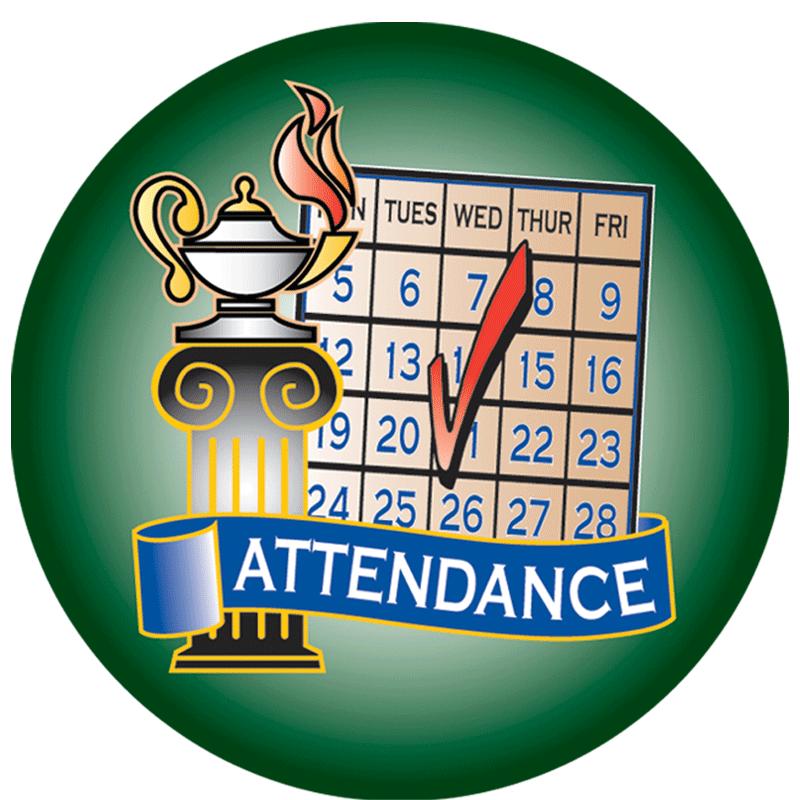 2" ATTENDANCE GREEN STICKER