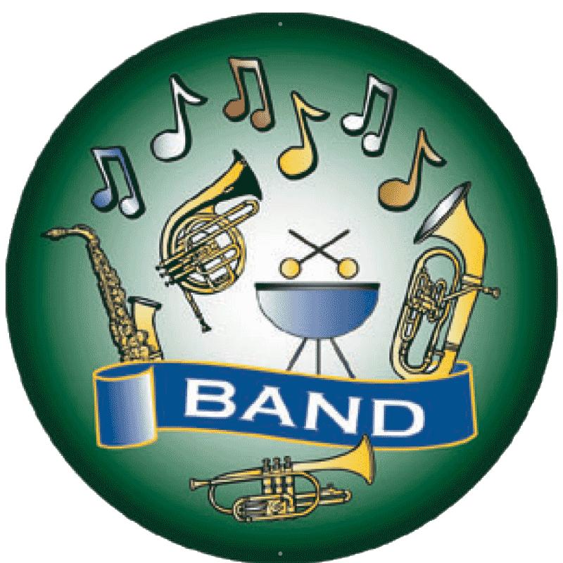 2" BAND BANNER GREEN STICKER