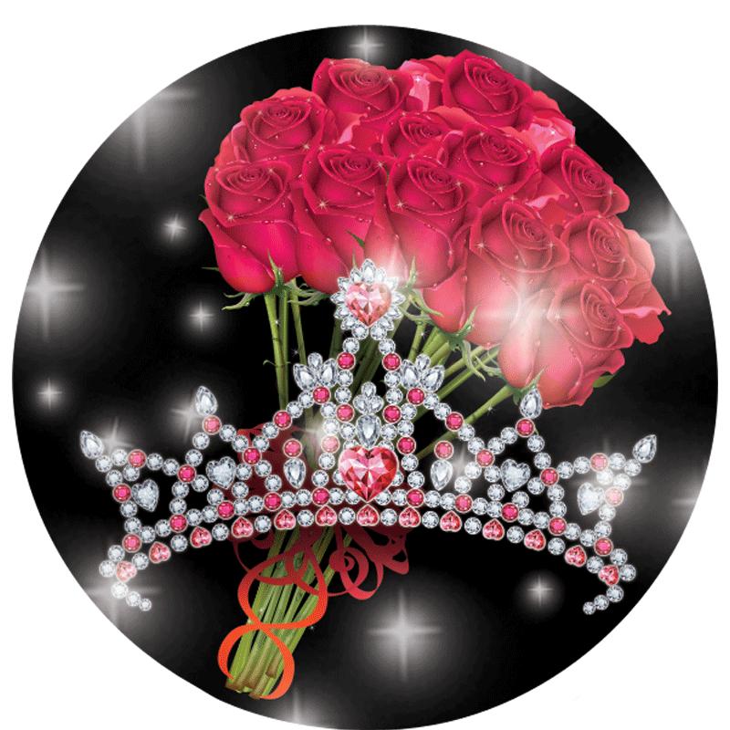 2" BEAUTY PINK TIARA/ROSES STK