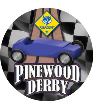 2" Pinewood Derby Black Car Sticker