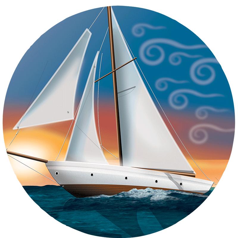 2" SAILBOAT STICKER