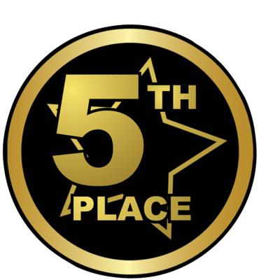 2" 5th Place Gold/Black Star Sticker