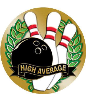 2" Bowling High Average Sticker