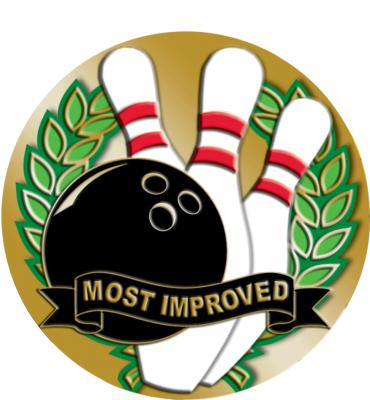 2" Bowling Most Improved Sticker